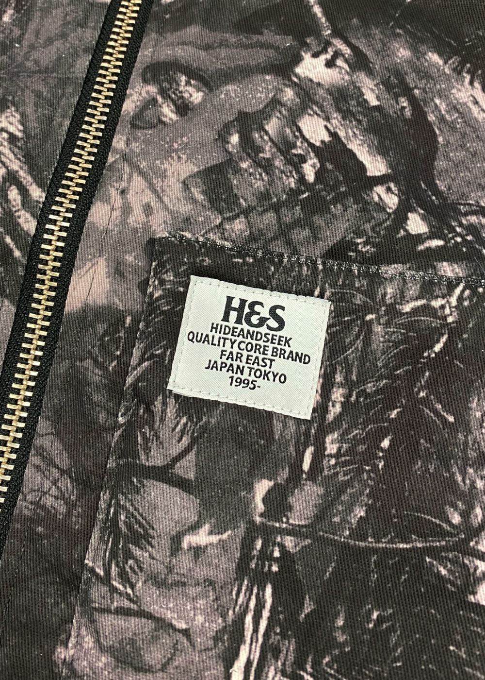 Camo Zip Work Vest (BLACK CAMO) / オリジナル カモフラージュ ワークベスト / セットアップ可能