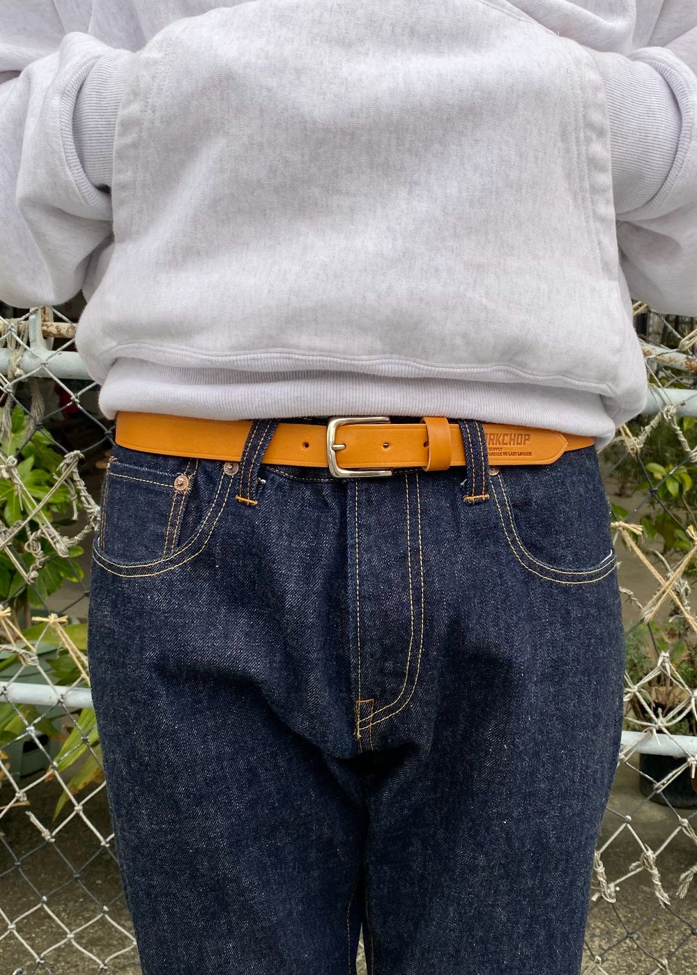 LEATER BELT (CAMEL) / レザー ナロー ベルト