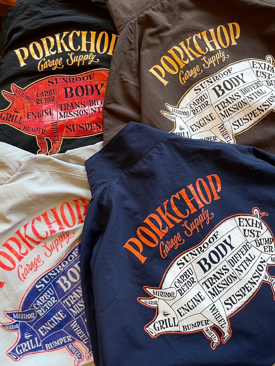 PORK BACK NYLON JKT (GRAY) / ポークバック ナイロン トラック ジャケット