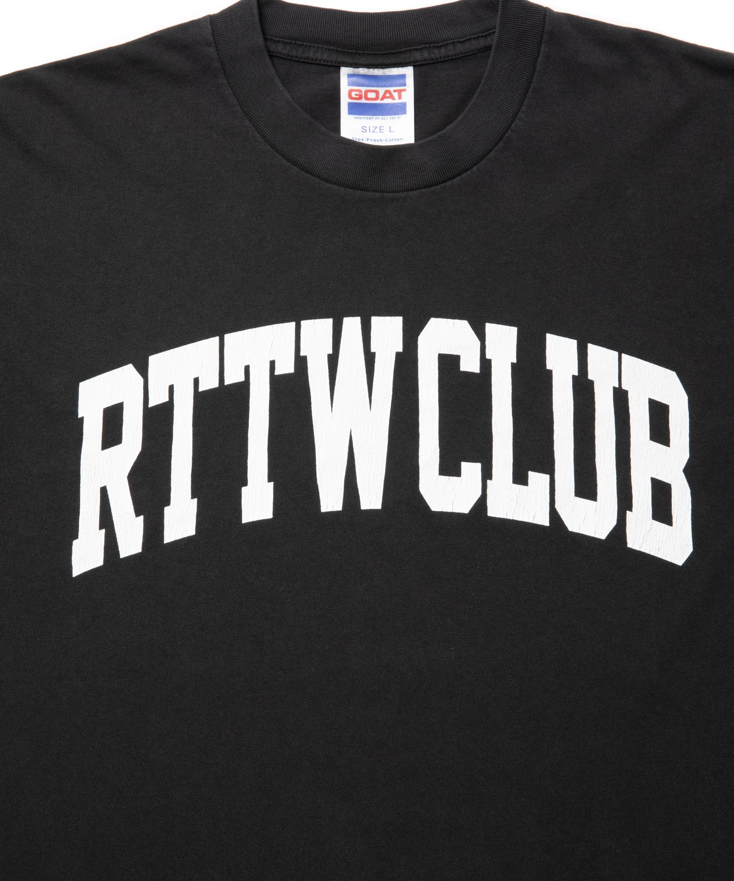 RTTW.C TEE (CHARCOAL) / カレッジロゴ プリント Tシャツ