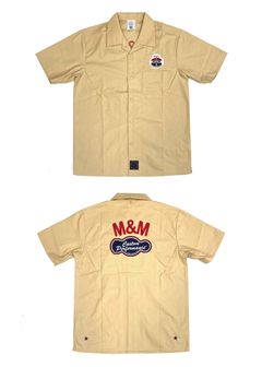 M&M CUSTOM PERFORMANCE - T/C OPEN COLLAR SHIRT (WHITE) / T/Cツイル 