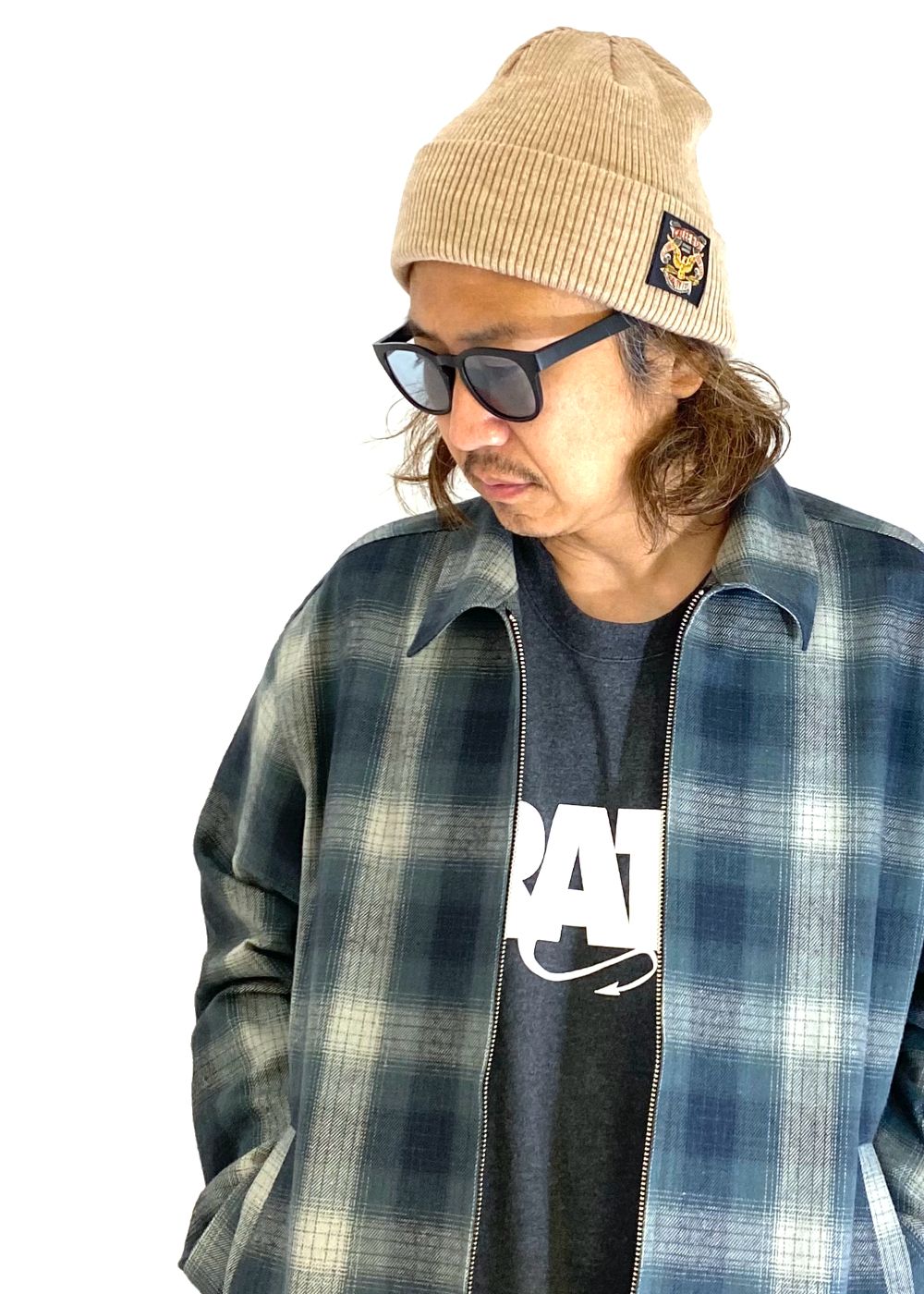 【ラスト1点】A/W HEATHER KNIT CAP (BEIGE) / アクリル ウール ニットキャップ