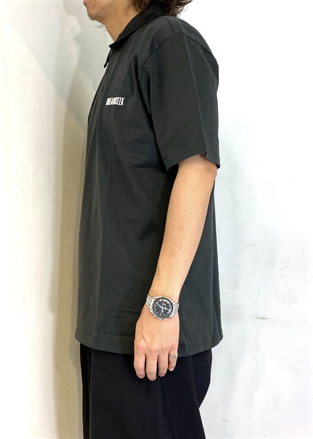 HIDE AND SEEK - Polo S/S Shirt (CHARCOAL GRAY) / ロゴ