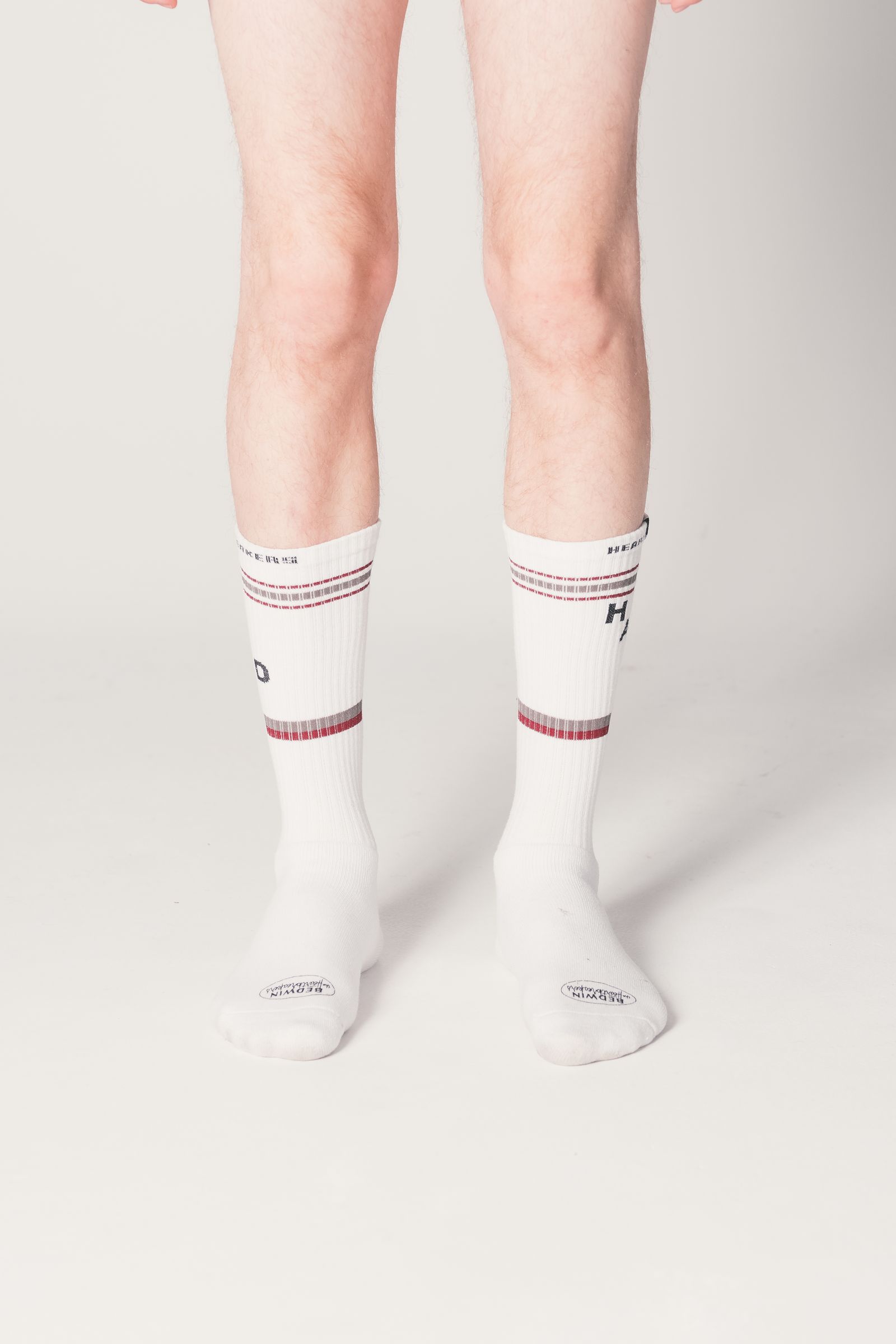 2 Pcs JACQUARD SOCKS "LARRY" (BURGUNDY) / 2パック ラインソックス