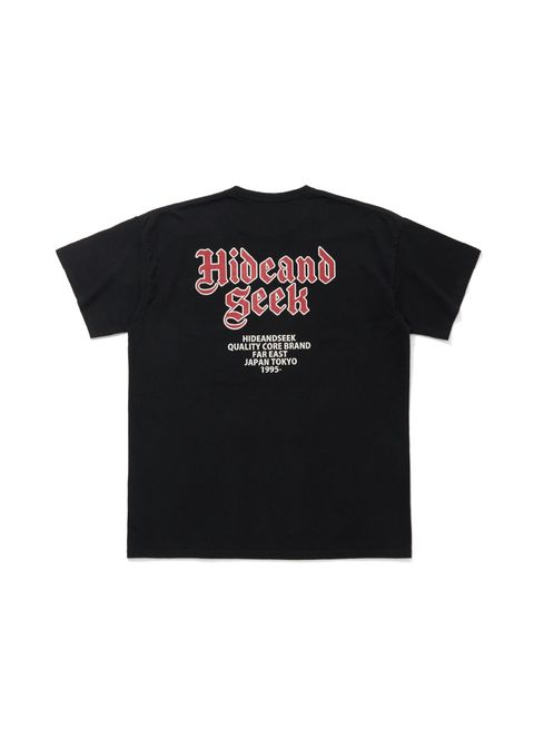 Pocket S/S Tee (BLACK) / ロゴ プリント ポケット Tee