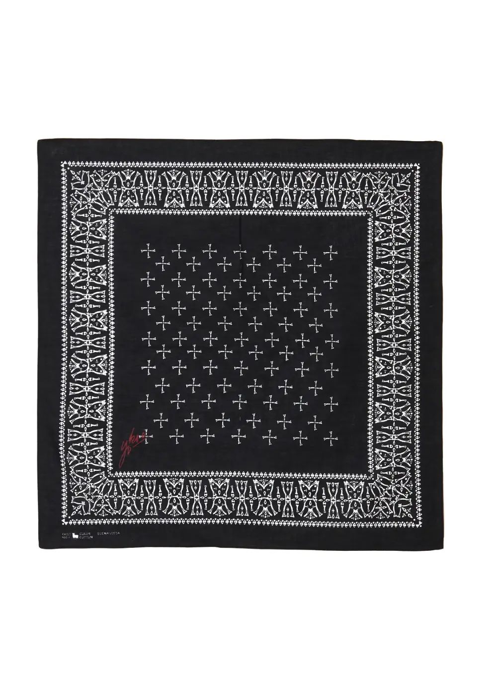 髑髏 BANDANA (BLACK-E) / ×横尾忠則 髑髏バンダナ柄 コラボ バンダナ