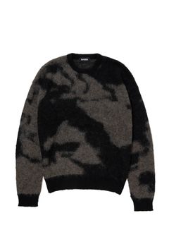 R9 PAINTED KNIT (BLACK) / クルーネック モヘアニット