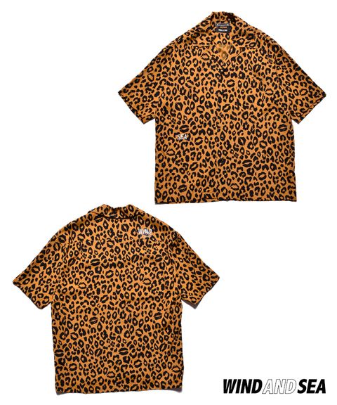 【ラスト1点】×WDS Lips Leopard Print Open Collar SH (BRT) / ウィンダンシー コラボ レオパードリップ シャツ / セットアップ可能