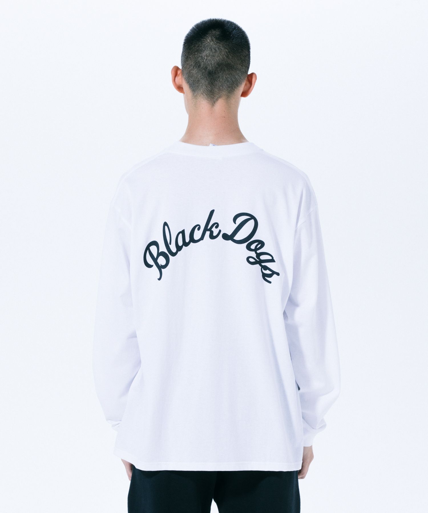 ROTTWEILER - CURSIVE L/S TEE (WHITE) / プリントロンT | LOOPHOLE