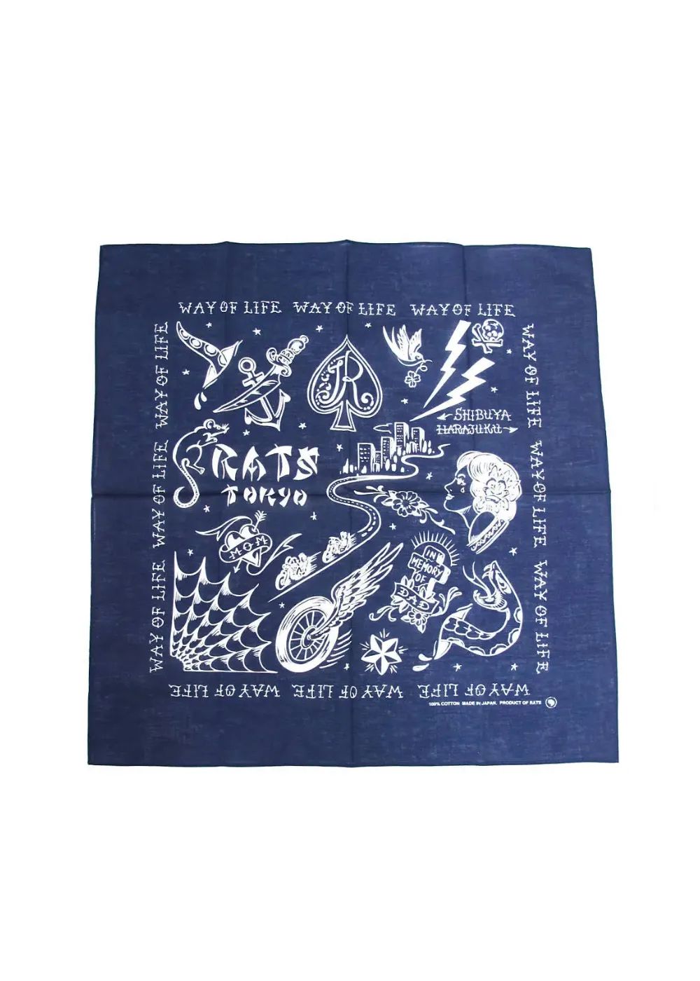 RATS TOKYO BANDANA (NAVY) / ×MAGICAL DESIGN  コラボバンダナ