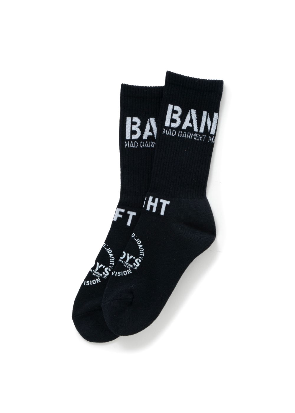 PILE SOCKS (BLACK) / ジャガードロゴソックス