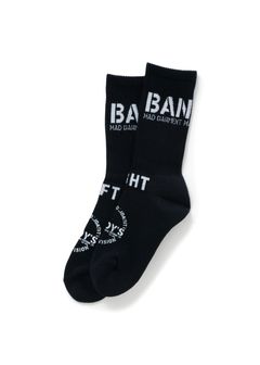 PILE SOCKS (BLACK) / ジャガードロゴソックス