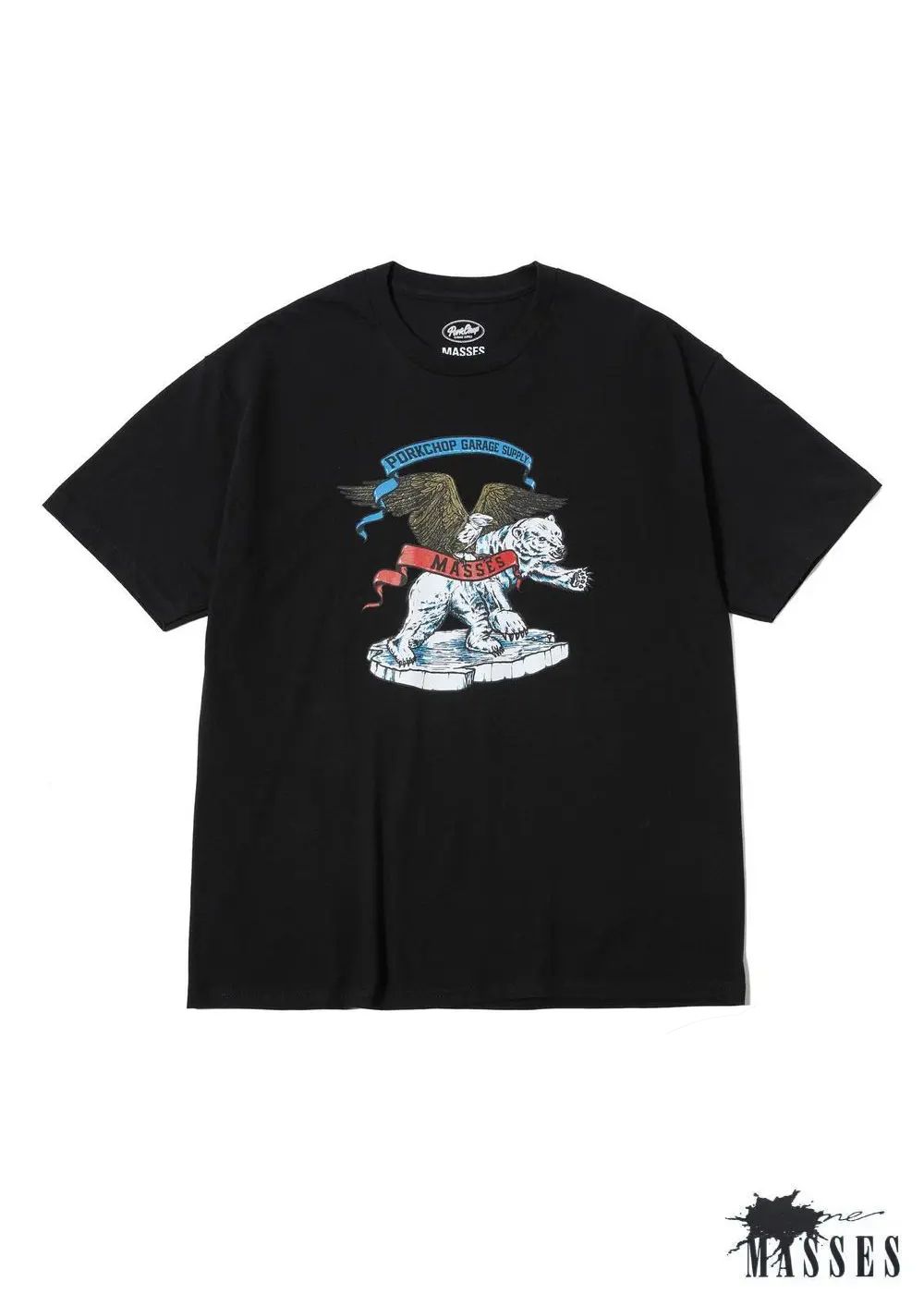 【ラスト1点】POLAR BEAR P (×MASSES) (BLACK) / マシス コラボレーション Tシャツ