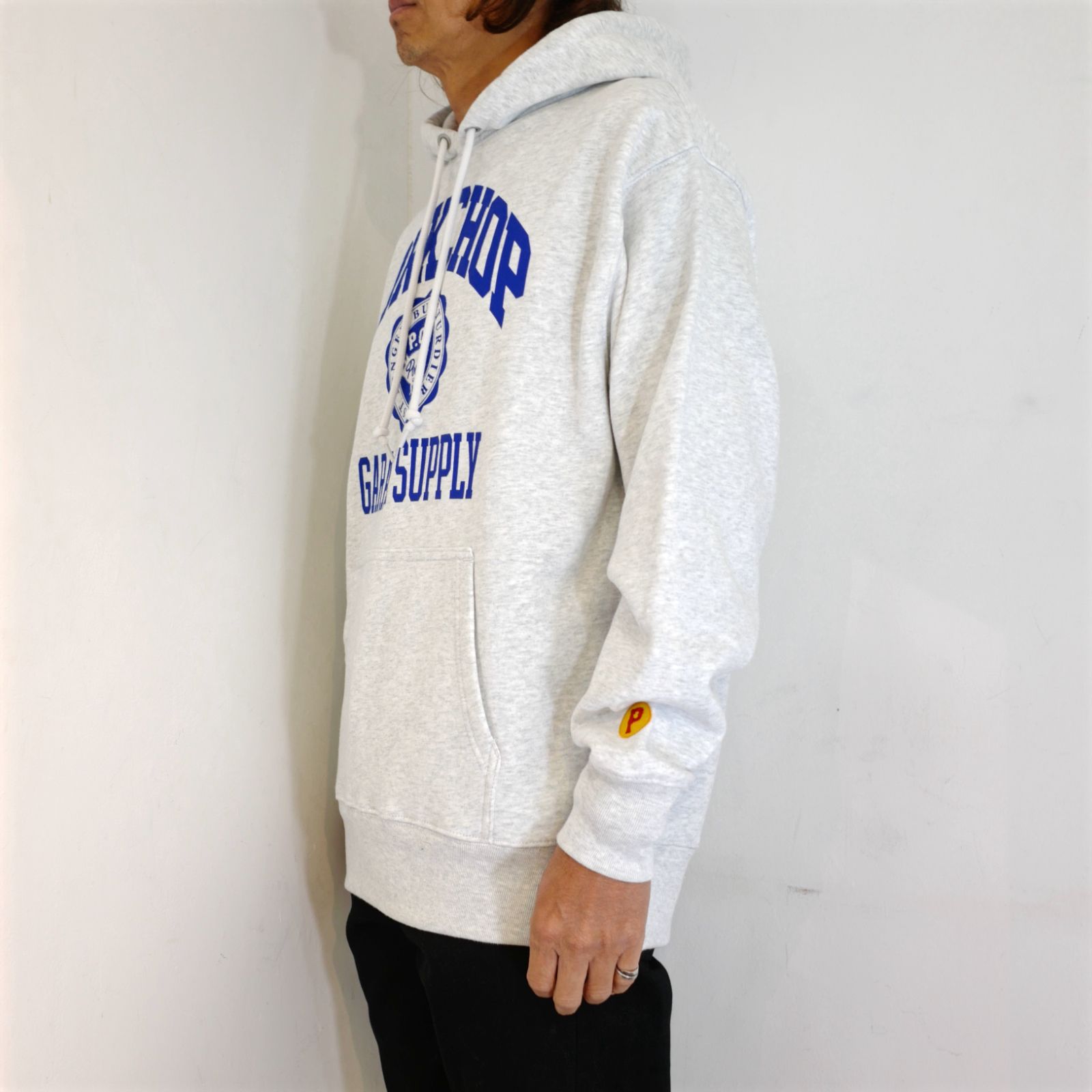 PORKCHOP - 2nd COLLEGE HOODIE (GRAY) / カレッジロゴ スウェット