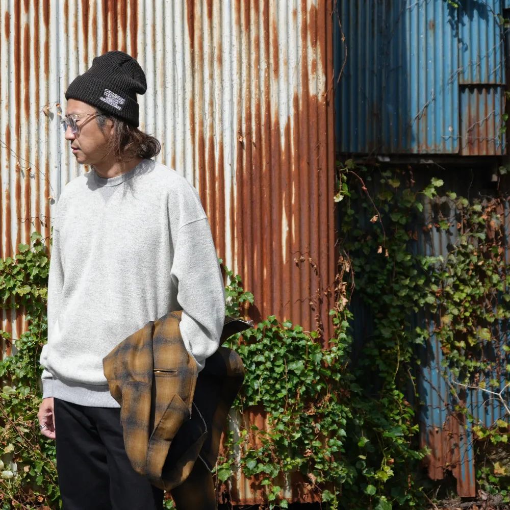 Wool Pile Crewneck Pullover (GRY) / ウール パイル スウェット