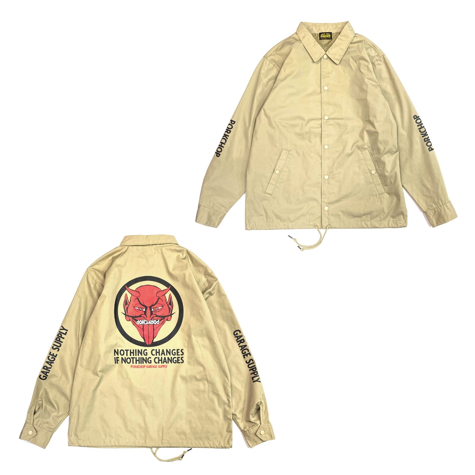 PORKCHOP GARAGE SUPPLY - NOTHING DEVIL COACH JKT (BEIGE) / ナッシングデビル コーチジャケット  | LOOPHOLE