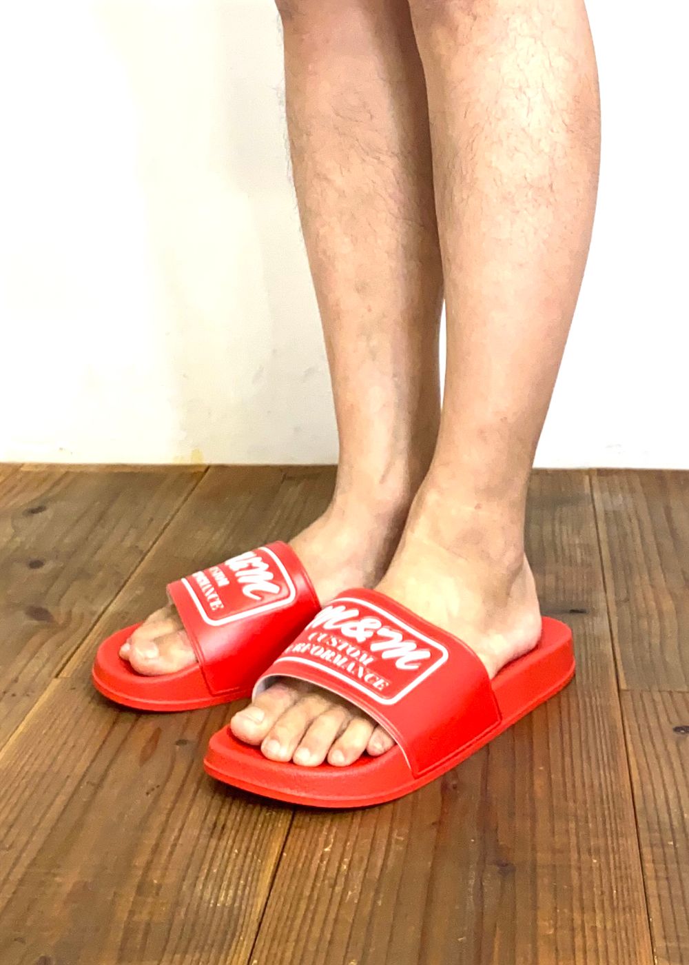M&M CUSTOM PERFORMANCE - SANDALS (RED) / エンボスロゴ