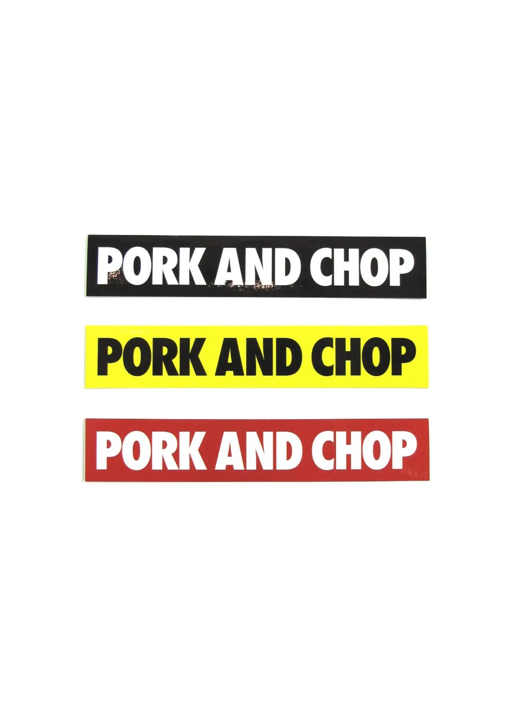 PORK AND CHOP STICKER SET (BLACK/RED/YELLOW) / ポークアンドチョップ ステッカーセット