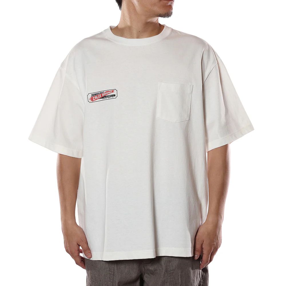 VINTAGE TYPE THUNDER CRAFT POCKET TEE (WHITE) / ヴィンテージ タイプ プリント ポケット Tシャツ