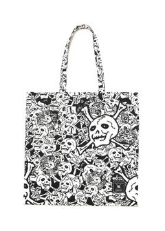 雑踏髑髏 トートバック (BLACK) / ×横尾忠則 髑髏柄 コラボ トートバッグ