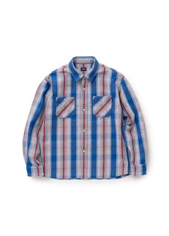 COTTON FLANNEL CHECK SHIRT (GRAY×BLUE CHECK) / チェック コットン ネルシャツ