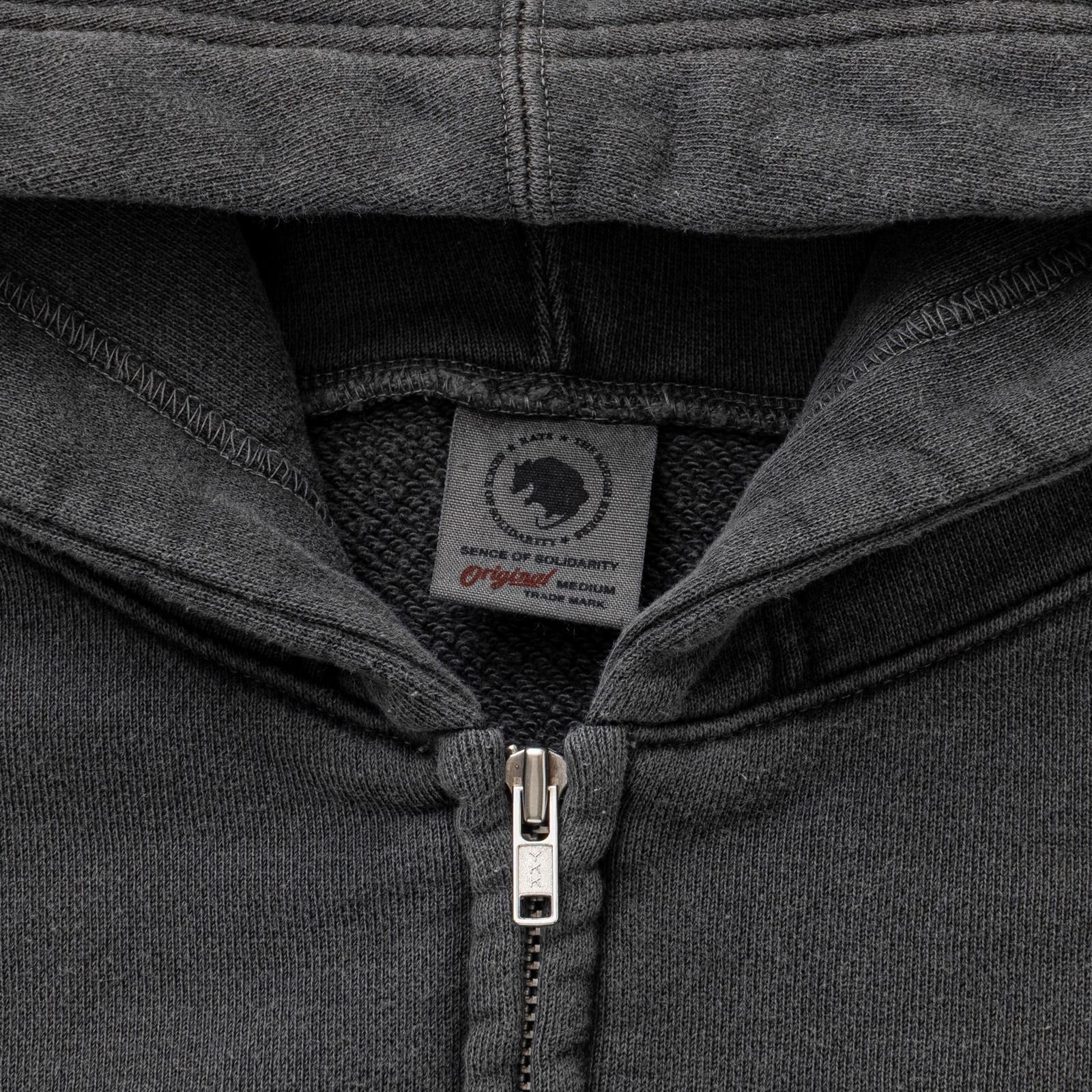 PIGMENT DYED ZIP HOODIE (BLACK) / ピグメントダイ ジップ スウェット パーカー