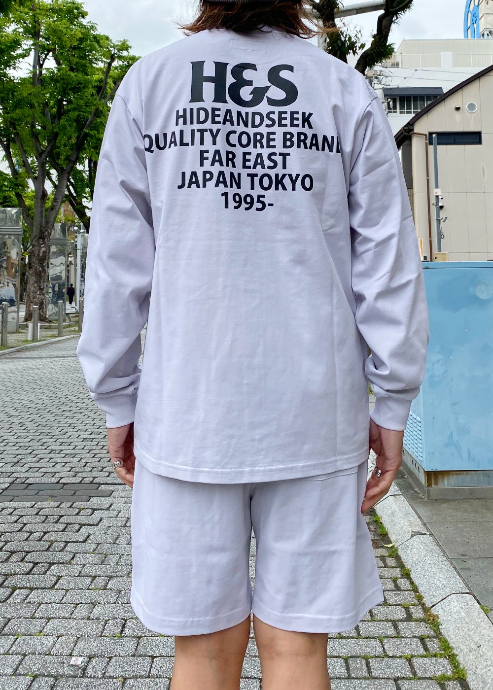 H&S L/S Tee (LIGHT GRAY) / オリジナル ロゴ プリント ロング スリーブ Tシャツ