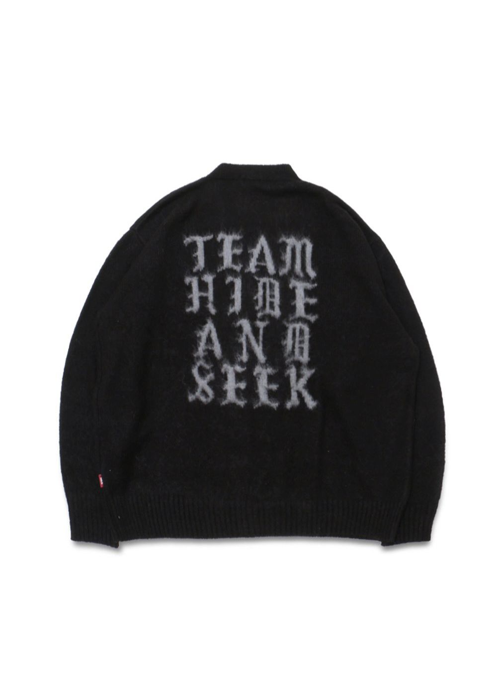 HIDE AND SEEK - TEAM MOHAIR CARDIGAN (BLACK) / チーム 