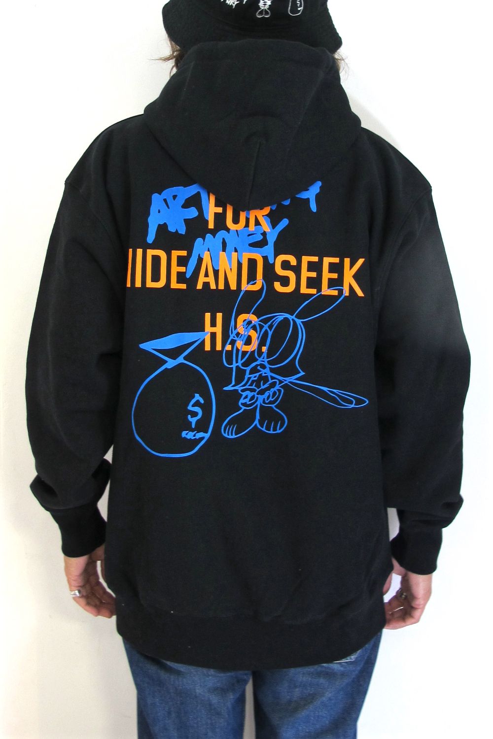 HIDE AND SEEK - ×SKOLOCT HOODED SWEATSHIRT (BLACK) / スコロクト