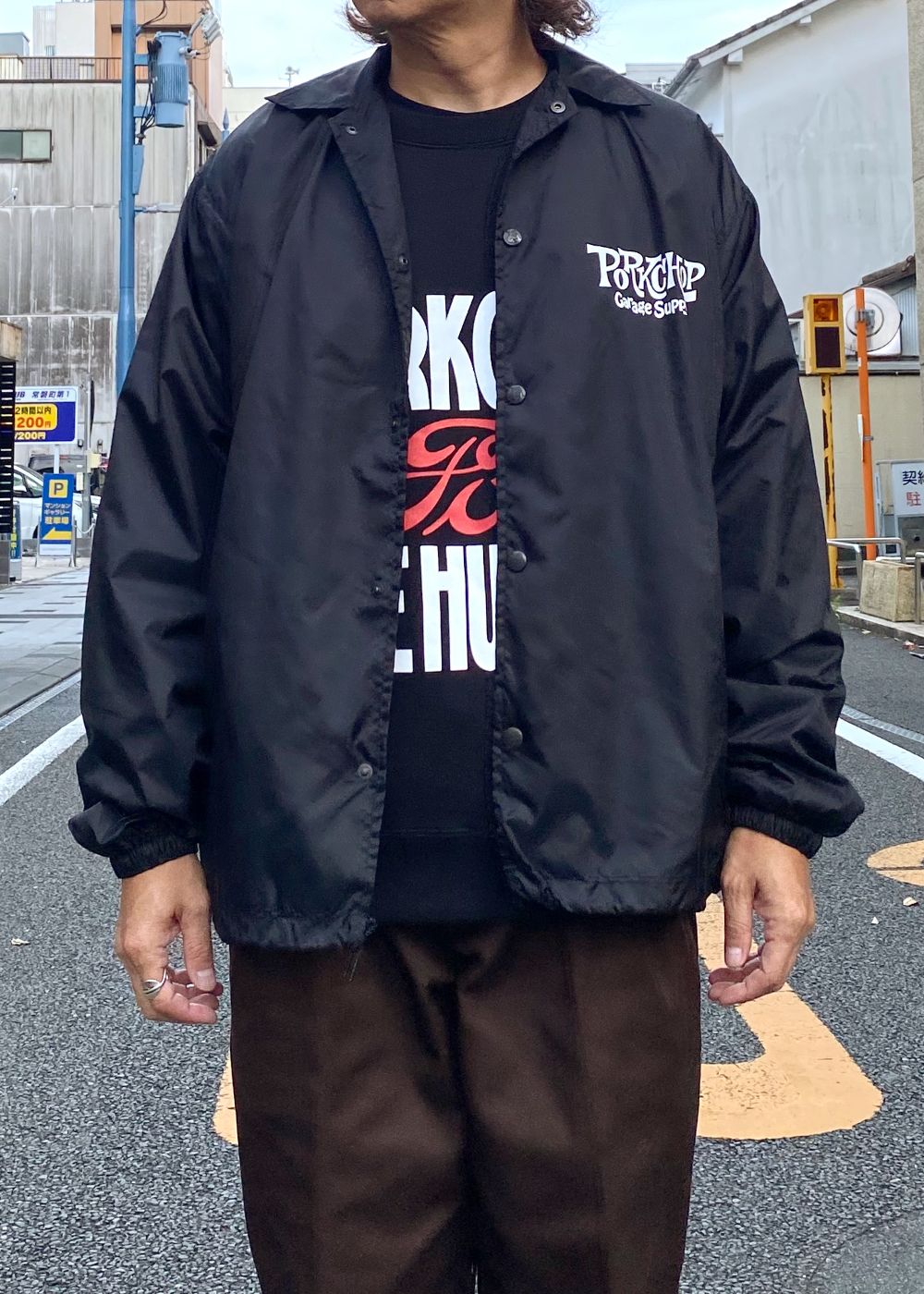 SC LOGO COACH JACKET (BLACK) / SC ロゴ オリジナル コーチジャケット