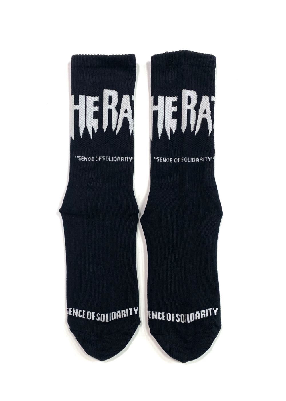 PILE SOCKS "THE RATS" (BLACK) / ジャガード ロゴ ソックス