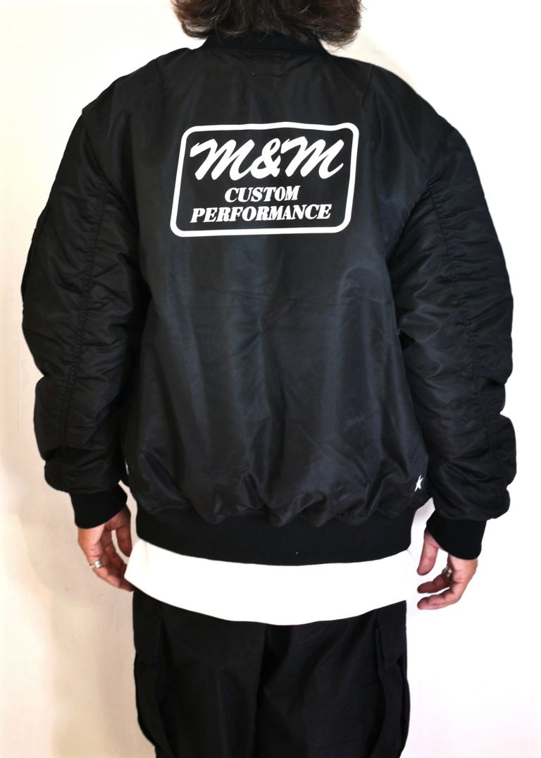 M&M CUSTOM PERFORMANCE - MA-1 JACKET (BLACK) / バックプリント MA-1 
