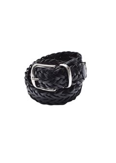 Leather Semi Wide Mesh Belt (BLK) / レザーメッシュベルト