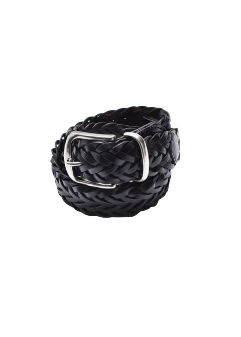 Leather Semi Wide Mesh Belt (BLK) / レザーメッシュベルト