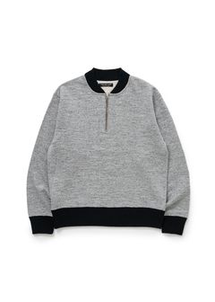 HALF ZIP UP SWEAT (HEATHER GRAY) / ハーフ ジップ スウェット