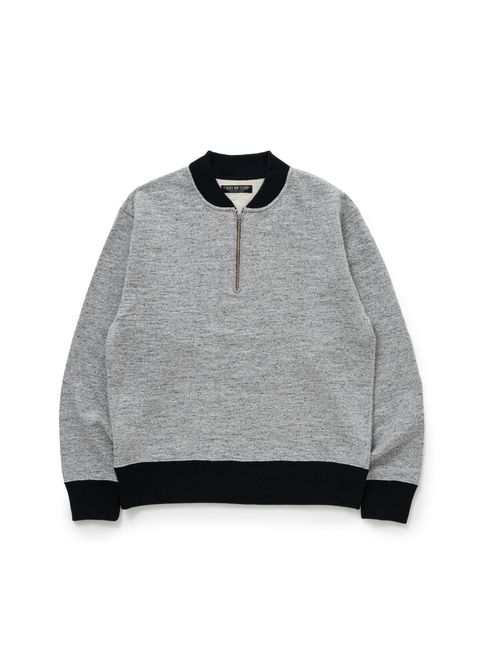 HALF ZIP UP SWEAT (HEATHER GRAY) / ハーフ ジップ スウェット