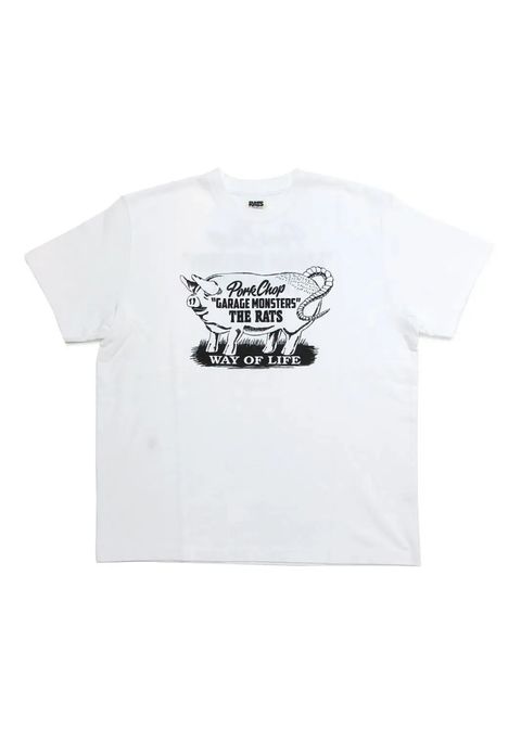 ×PORK CHOP GARAGE MONSTERS T-SHIRT (WHITE) / ポークチョップ コラボT