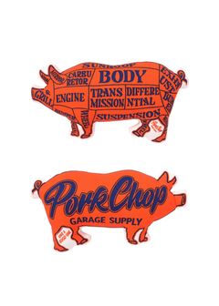 PORK CUSHION (ORANGE/NAVY) / ポーククッション