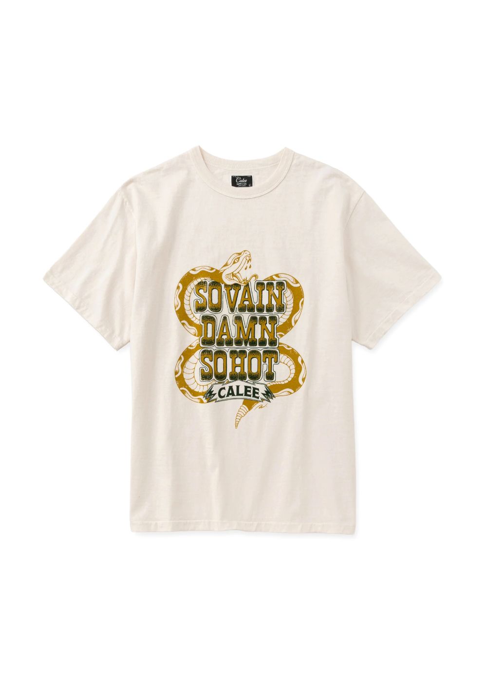 GARMENT DYE SNAKE LOGO TEE ＜BARTHDAY WORKS DESIGN＞ (WHITE) / ×バースデイワークス コラボ Tシャツ