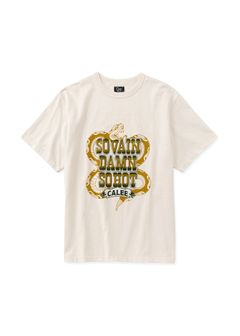 GARMENT DYE SNAKE LOGO TEE ＜BARTHDAY WORKS DESIGN＞ (WHITE) / ×バースデイワークス コラボ Tシャツ