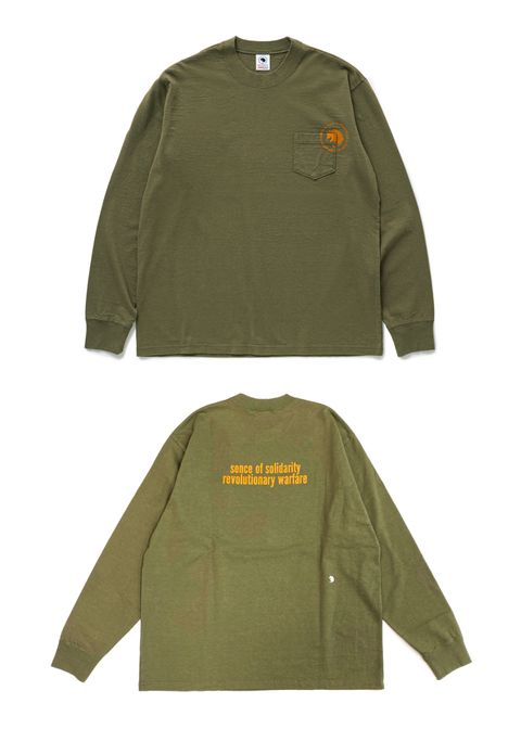 【ラスト1点】CIRCLE POCKET L/S TEE (KHAKI) / サークル ポケット ロング Tシャツ