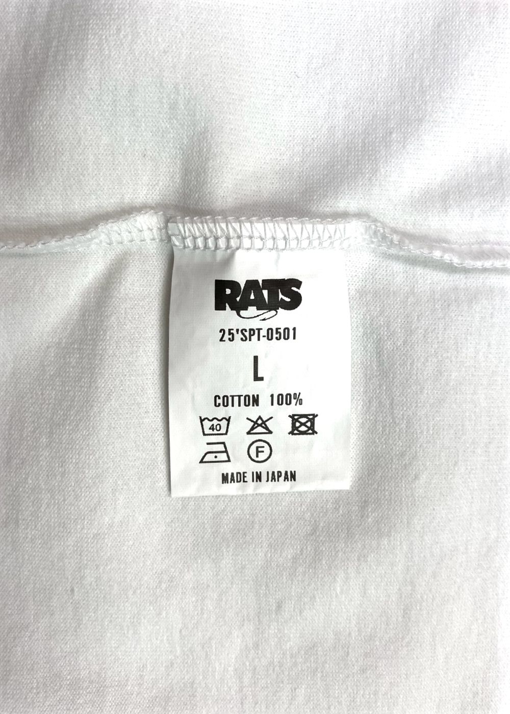 Lサイズ 新品 RATS ラットマン Tシャツ 白 日本製