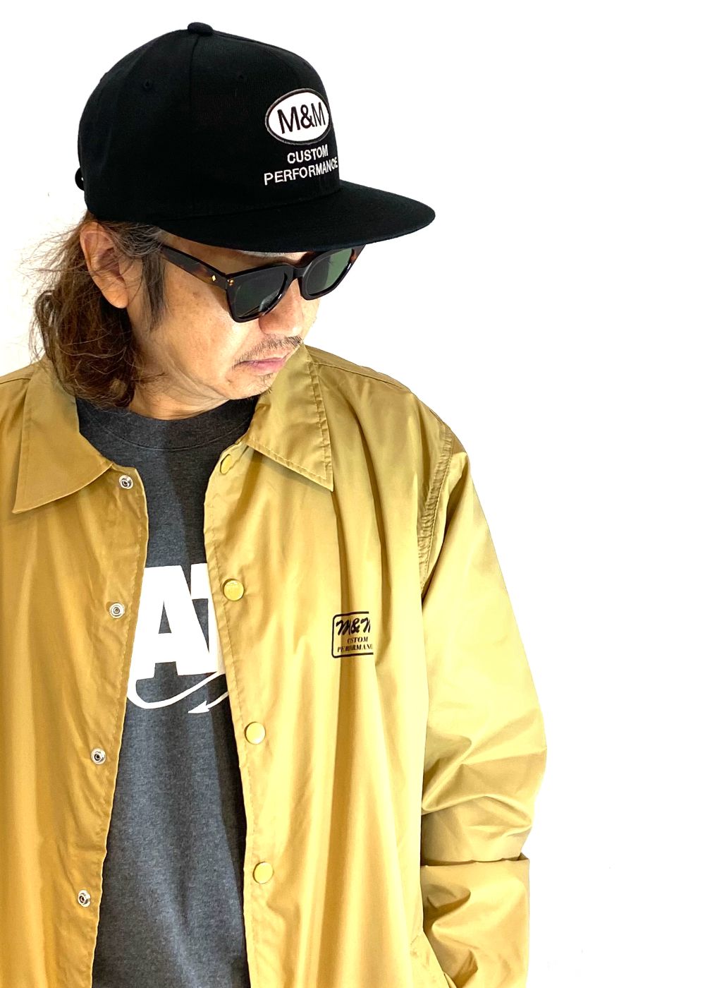Flat Visor Cap (BLACK) / ロゴ ワッペン ベースボール キャップ
