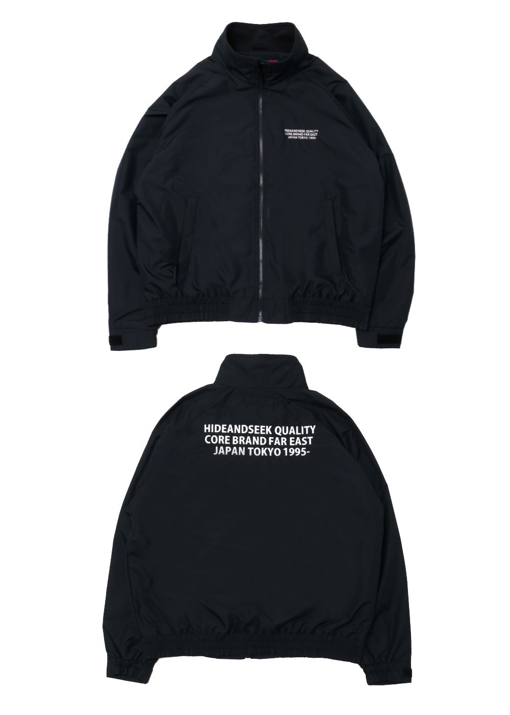 HIDE AND SEEK - ZIP TRACK JACKET (BLACK) / フリースライナー