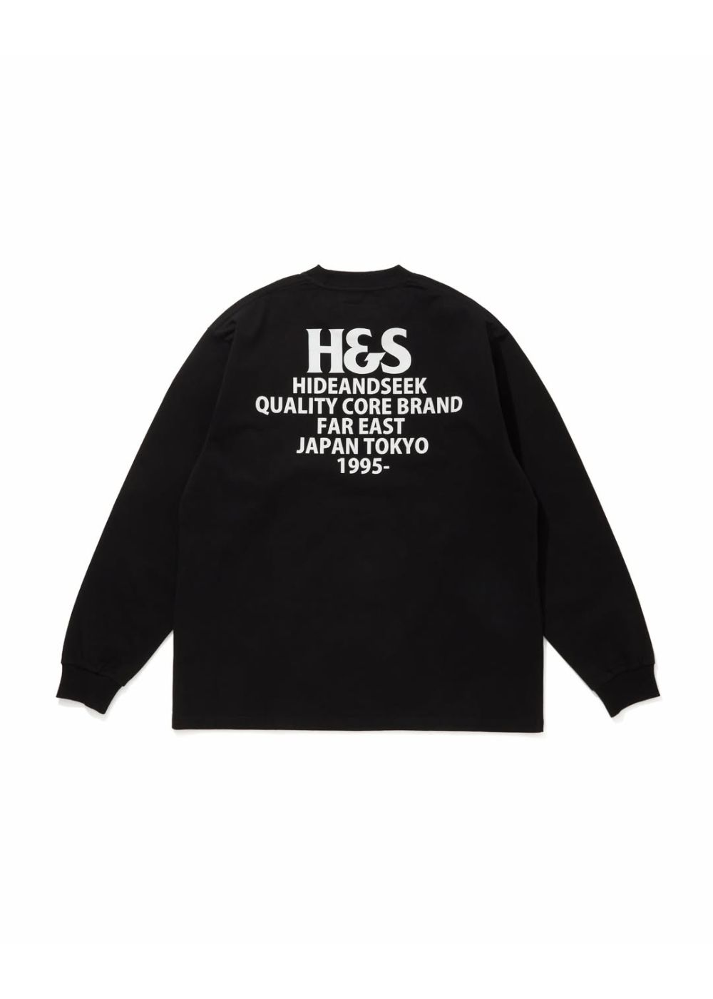 H&S L/S Tee (BLACK) / オリジナル ロゴ プリント ロング スリーブ Tシャツ