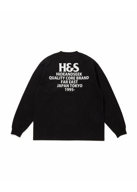 H&S L/S Tee (BLACK) / オリジナル ロゴ プリント ロング スリーブ Tシャツ