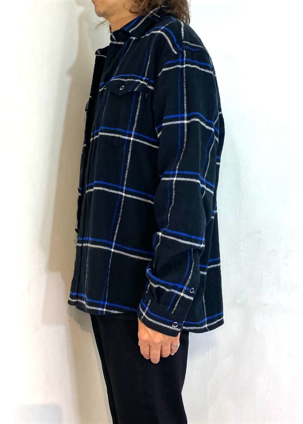 COTTON FLANNEL CHECK SHIRT (BLUE CHECK) / チェック コットン ネルシャツ