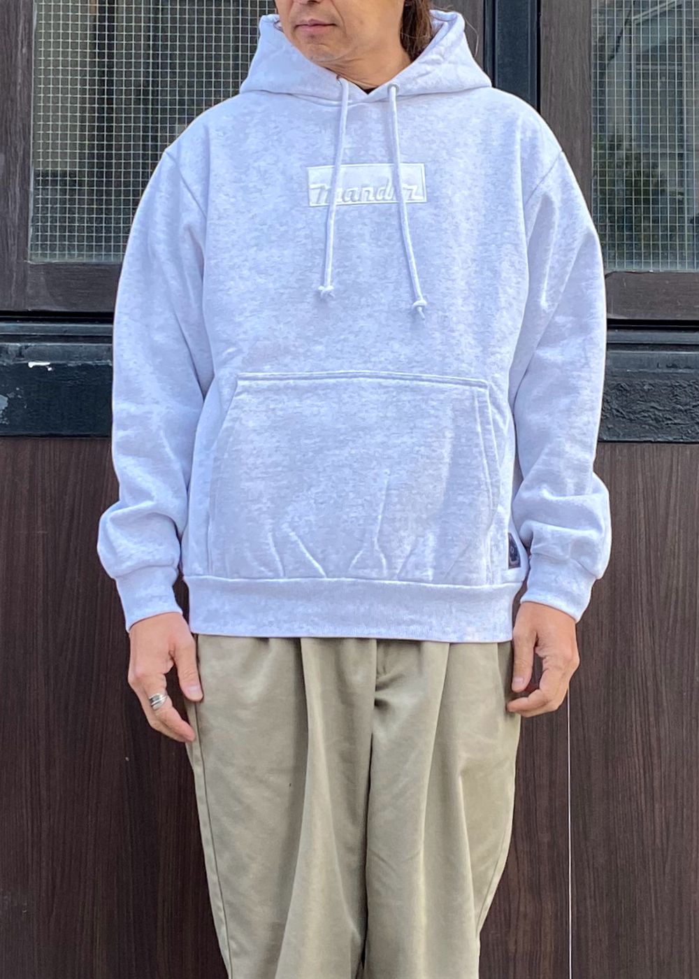 Logo Heavy Hoodie (ASH) / プリント スウェット パーカー