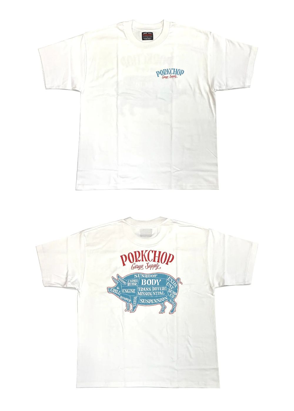 PORK BACK TEE (WHITE) / ポークバック ロゴ Tシャツ