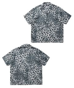 R9 LEOPARD S/S SHIRT (GRAY) / レオパード オープンカラーシャツ
